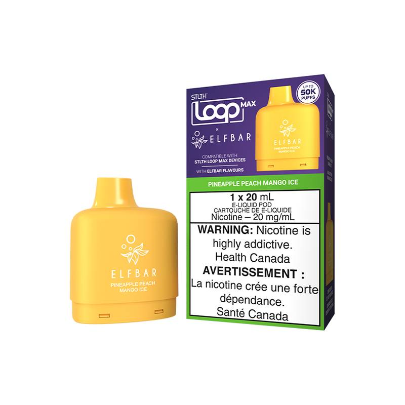 STLTH-LOOP-MAX-X-ELFBAR-POD-PACK-PINEAPPLE-PEACH-MANGO-ICE